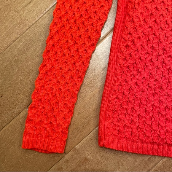 J. Crew Cableknit Orange Sweater Size Small - Picture 4 of 7